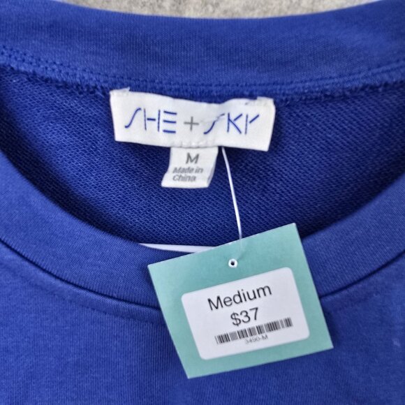 She + Sky Blue "Game Day" Graphic Tee Medium - Picture 3 of 6